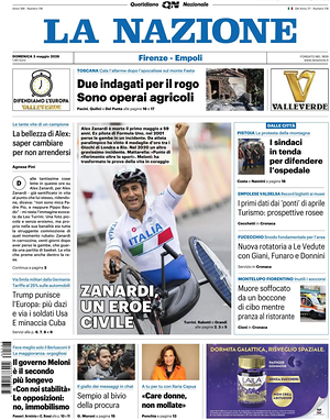 Prima pagina La Nazione di oggi - Quotidiano regionale