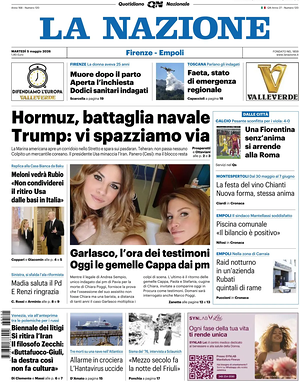 Prima pagina La Nazione di oggi - Quotidiano regionale