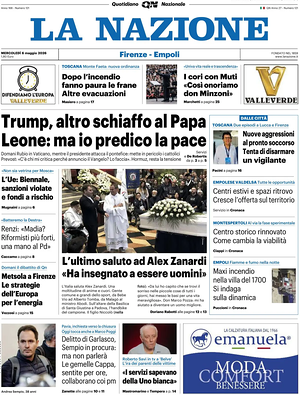Prima pagina La Nazione di oggi - Quotidiano regionale