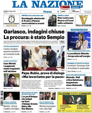 Prima pagina La Nazione di oggi - Quotidiano regionale