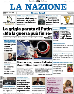 Prima pagina La Nazione di oggi - Quotidiano regionale