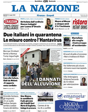 Prima pagina La Nazione di oggi - Quotidiano regionale