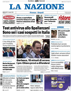 Prima pagina La Nazione di oggi - Quotidiano regionale