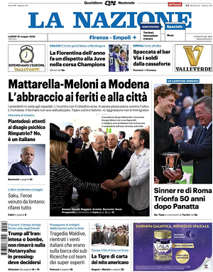 Prima pagina La Nazione di oggi - Quotidiano regionale