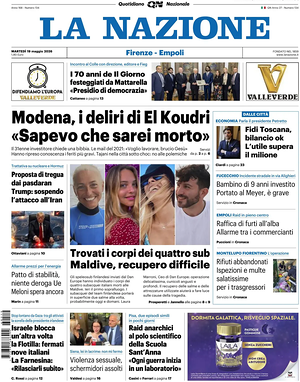 Prima pagina La Nazione di oggi - Quotidiano regionale