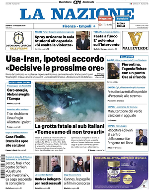 Prima pagina La Nazione di oggi - Quotidiano regionale