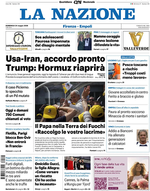 Prima pagina La Nazione di oggi - Quotidiano regionale