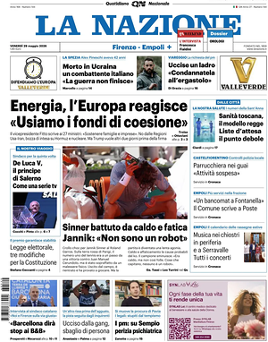 Prima pagina La Nazione di oggi - Quotidiano regionale