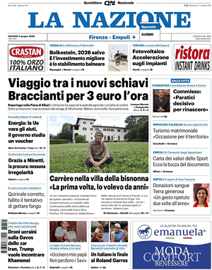 Prima pagina La Nazione di oggi - Quotidiano regionale