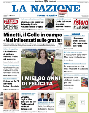 Prima pagina La Nazione di oggi - Quotidiano regionale