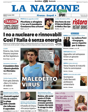 Prima pagina La Nazione di oggi - Quotidiano regionale