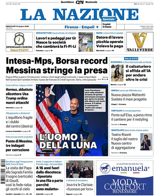 Prima pagina La Nazione di oggi - Quotidiano regionale