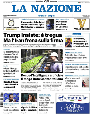Prima pagina La Nazione di oggi - Quotidiano regionale