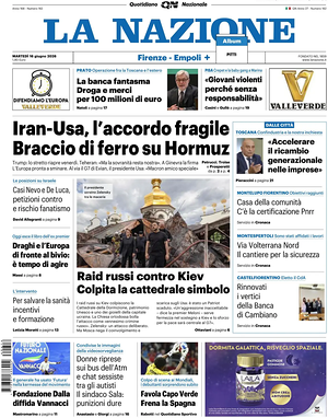 Prima pagina La Nazione di oggi - Quotidiano regionale