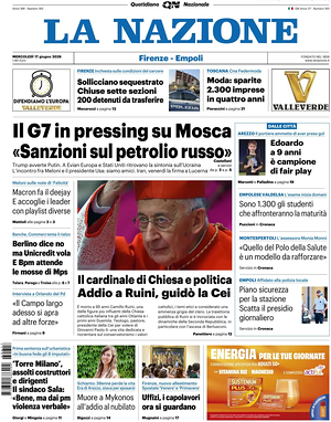 Prima pagina La Nazione di oggi - Quotidiano regionale