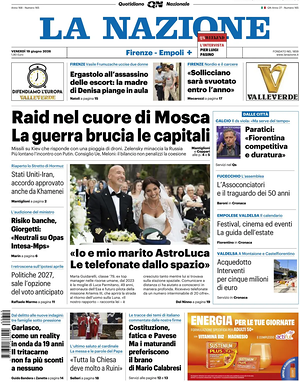Prima pagina La Nazione di oggi - Quotidiano regionale