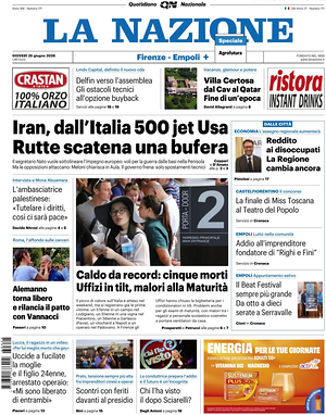 Prima pagina La Nazione di oggi - Quotidiano regionale