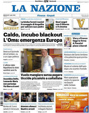 Prima pagina La Nazione di oggi - Quotidiano regionale