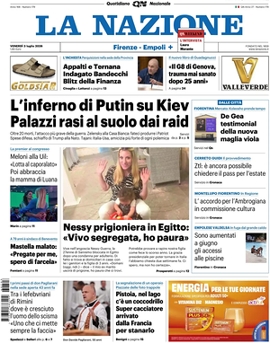 Prima pagina La Nazione di oggi - Quotidiano regionale