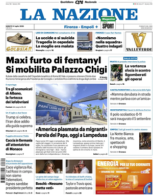 Prima pagina La Nazione di oggi - Quotidiano regionale