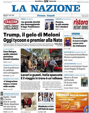 Prima pagina La Nazione di oggi - Quotidiano regionale