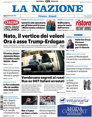 Prima pagina La Nazione di oggi - Quotidiano regionale