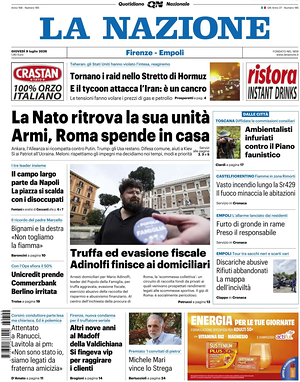Prima pagina La Nazione di oggi - Quotidiano regionale