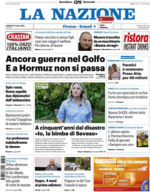 Prima pagina La Nazione di oggi - Quotidiano regionale