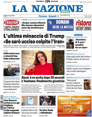 Prima pagina La Nazione di oggi - Quotidiano regionale