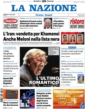 Prima pagina La Nazione di oggi - Quotidiano regionale