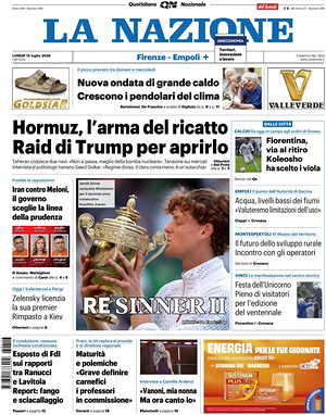 Prima pagina La Nazione di oggi - Quotidiano regionale