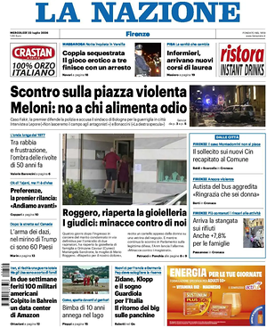 Prima pagina La Nazione di oggi - Quotidiano regionale