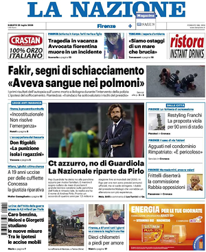 Prima pagina La Nazione di oggi - Quotidiano regionale
