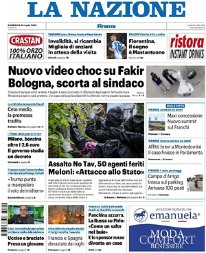 Prima pagina La Nazione di oggi - Quotidiano regionale