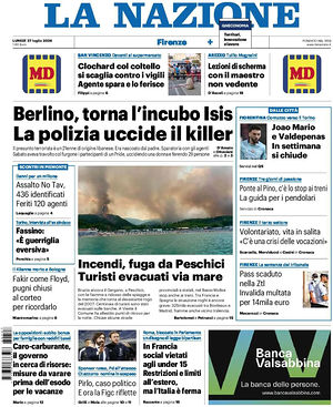 Prima pagina La Nazione di oggi - Quotidiano regionale