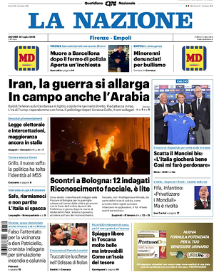 Prima pagina La Nazione di oggi - Quotidiano regionale