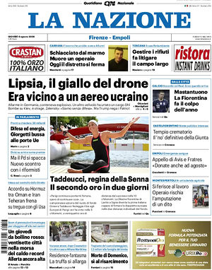 Prima pagina La Nazione di oggi - Quotidiano regionale