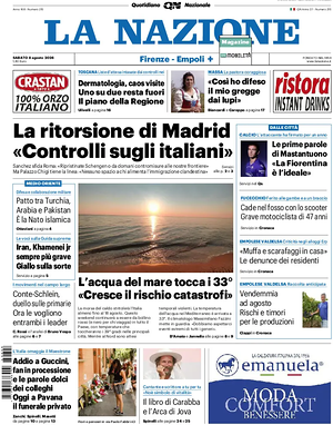 Prima pagina La Nazione di oggi - Quotidiano regionale