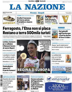 Prima pagina La Nazione di oggi - Quotidiano regionale