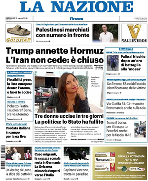 Prima pagina La Nazione di oggi - Quotidiano regionale