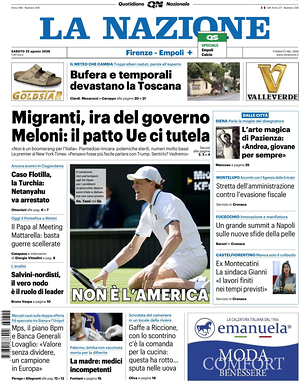 Prima pagina La Nazione di oggi - Quotidiano regionale