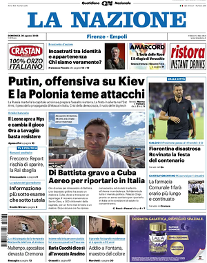 Prima pagina La Nazione di oggi - Quotidiano regionale