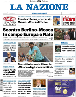 Prima pagina La Nazione di oggi - Quotidiano regionale