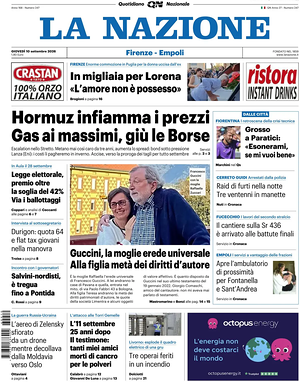 Prima pagina La Nazione di oggi - Quotidiano regionale