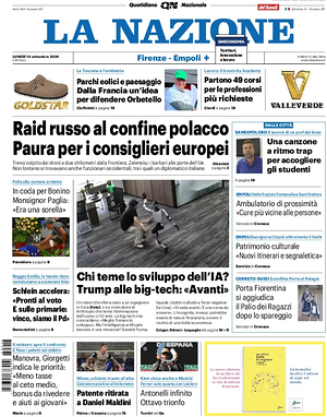 Prima pagina La Nazione di oggi - Quotidiano regionale