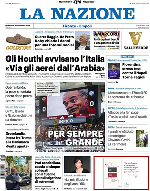 Prima pagina La Nazione di oggi - Quotidiano regionale