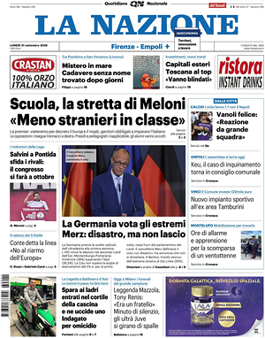 Prima pagina La Nazione di oggi - Quotidiano regionale