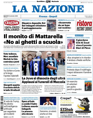 Prima pagina La Nazione di oggi - Quotidiano regionale