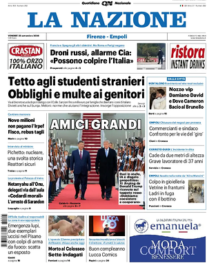 Prima pagina La Nazione di oggi - Quotidiano regionale