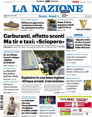 Prima pagina La Nazione di oggi - Quotidiano regionale